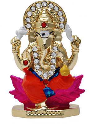 

Kulin God Ganesh | Ganpati | Lord Ganesha Idol | Statue For Car Dashboard | Home Decor | Gifting Decorative Showpiece - 5 cm(Alloy, Multicolor)