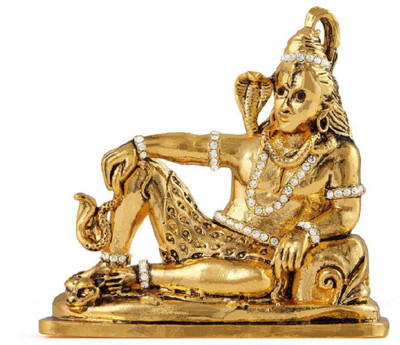

Kulin Lord Shiva | Shiv Shankar God Idol for Car Dashboard | Home Decor | Gifting Decorative Showpiece - 8.5 cm(Alloy, Gold)