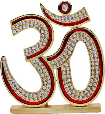 

Kulin Religious OM Idol For Car Dashboard | Home Decor | Gifting Decorative Showpiece - 7 cm(Alloy, Red, Gold)