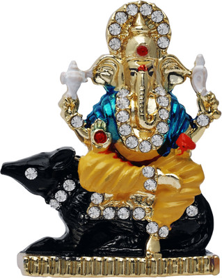 

Kulin God Ganesh | Ganpati | Lord Ganesha Idol | Statue For Car Dashboard | Home Decor | Gifting Decorative Showpiece - 5 cm(Alloy, Multicolor)