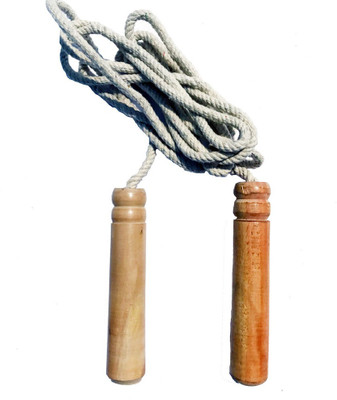 

Heega Wooden Cotton skipping rope Speed Skipping Rope(White, Length: 203 cm)