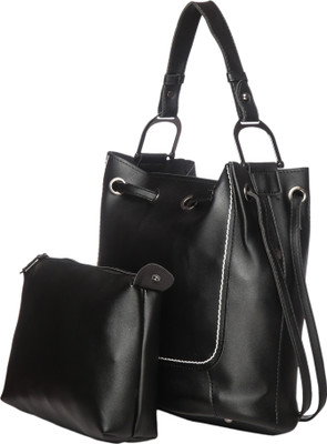 

MONOKROME NEW YORK Women Casual Black PU Shoulder Bag