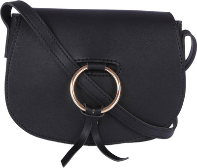 

Fur Jaden Women Casual Black PU Sling Bag