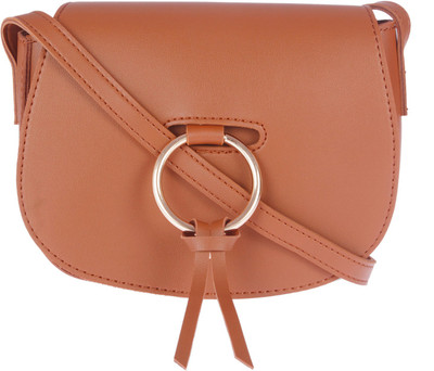 

Fur Jaden Women Casual Tan PU Sling Bag