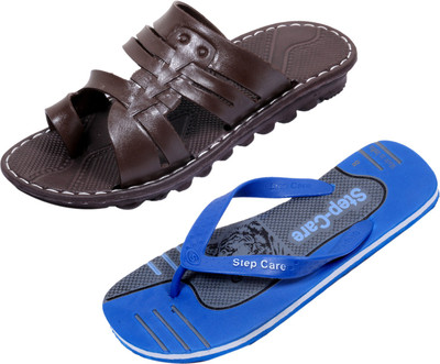 Indistar Slippers, Blue/grey::brown