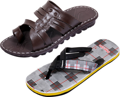 

Indistar Slippers, White check::brown