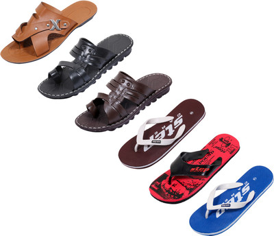 

Indistar Slippers, Printed red::plain blue::brown step::black::brown ::brown