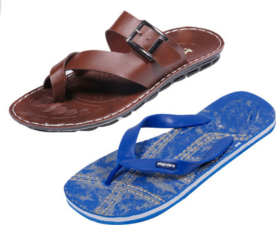 

Indistar Slippers, Printed blue::brown