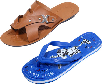 

Indistar Slippers, Blue ::brown