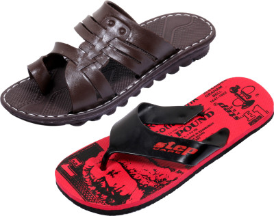 

Indistar Slippers, Printed red::brown