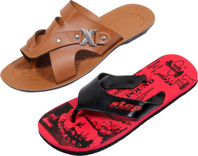

Indistar Slippers, Printed red::brown