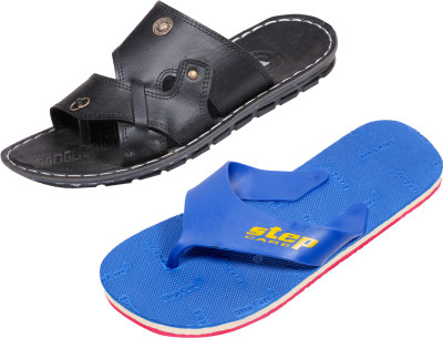 

Indistar Slippers, Blue step::black