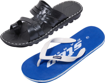 

Indistar Slippers, Plain blue::black