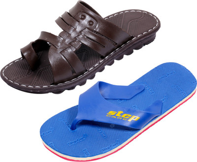 

Indistar Slippers, Blue step::brown