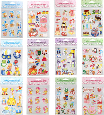 

Asera  Stickers Sticker(Pack of 12, Multicolor