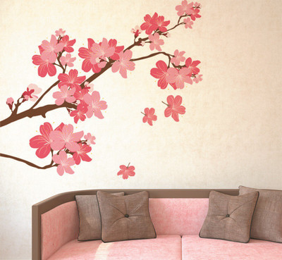 Littlebuds 90 cm Flower Removable Sticker(Pack of 1)