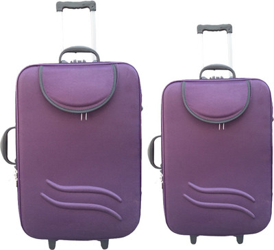United Mescos Purple Front Pocket Check in Luggage 24 inch Purple