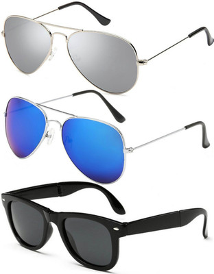 

Azmani Wayfarer, Aviator Sunglasses(Multicolor)