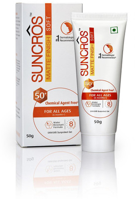 

Suncros Matte Finish Soft Sunscreen Gel - SPF 50 + PA+++(50 g)