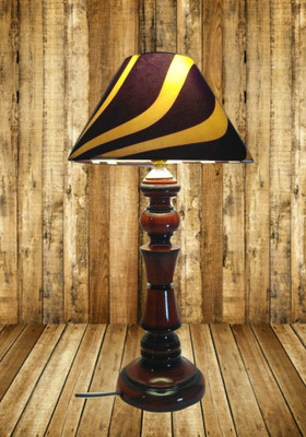 

Woodly Brown Wavy Design Table Lamp(45 cm, Brown)