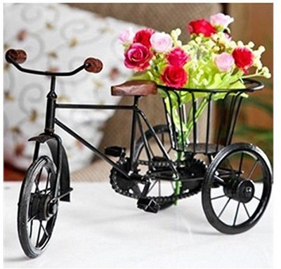 

Desi Karigar Iron Vase(6.5 inch, Black)