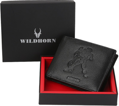 

WildHorn Men Black Genuine Leather Wallet(9 Card Slots)
