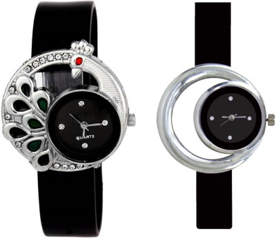 SPINOZA black diamond studded deasgner peacock and black Analog Watch  - For Girls   Watches  (SPINOZA)