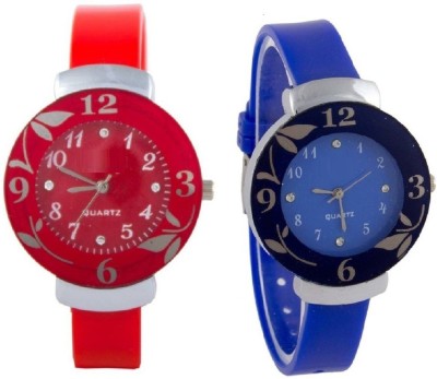 SPINOZA glory red and blue fancy and attractive flower Analog Watch  - For Girls   Watches  (SPINOZA)