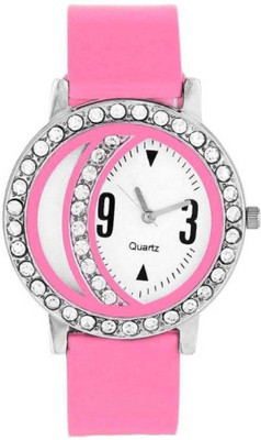 View SPINOZA pink glory diamond studded Analog Watch  - For Girls Wrist Watches Price Online(SPINOZA)