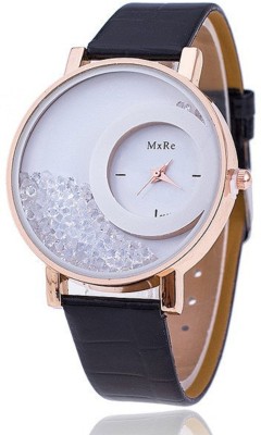 Mxre Rise N Shine Black Round Moving Diamond Analog Watch  - For Women   Watches  (Mxre)