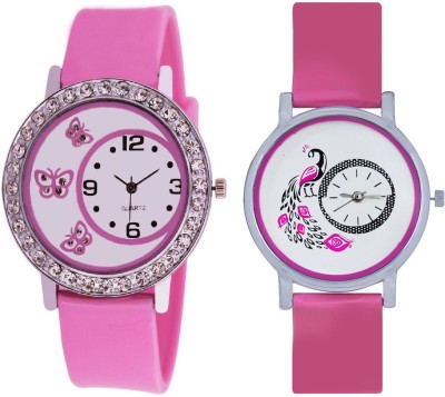 SPINOZA Crystals studded on case pink upcoming trend Analog Watch  - For Girls   Watches  (SPINOZA)