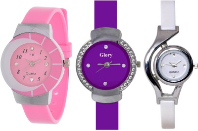 SPINOZA pink and purple stylish and latest diamond studded Analog Watch  - For Girls   Watches  (SPINOZA)