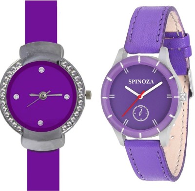 SPINOZA purple stylsh leather belt and crystals studded beautiful Analog Watch  - For Girls   Watches  (SPINOZA)