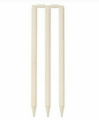 Arnav Cricket Wooden White Stumps Set of Three Wickets(White)