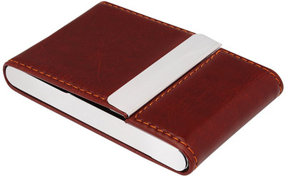 

7Trees Magnetic Closure 20 Card Holder(Set of 1, Brown, Black)