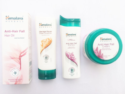

Himalaya ANTI HAIR FALL OIL, SHAMPOO, CREAM, DAMAGE REPAIR CONDITIONER(Set of)
