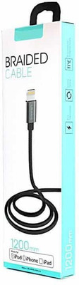 

VibeX ® Apple Certified Braided Lightning Cord, Charge , Dual Shielded Premium Quality Sync & Charge Cable(Black)