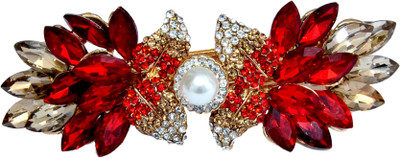 

Mansiyaorange Designer Fancy Latest Stone Hair Pin Hair Clip(Red)