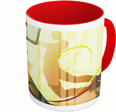 

MiiCreations Printed Two Tone Red And White BasketBall Vector Ceramic Mug(325 ml)