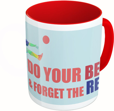 

MiiCreations Printed Two Tone Red And White Do Your Best & Forget The Best Ceramic Mug(325 ml)
