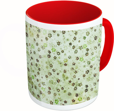 

MiiCreations Printed Two Tone Red And White Small Flower Pattern Ceramic Mug(325 ml)