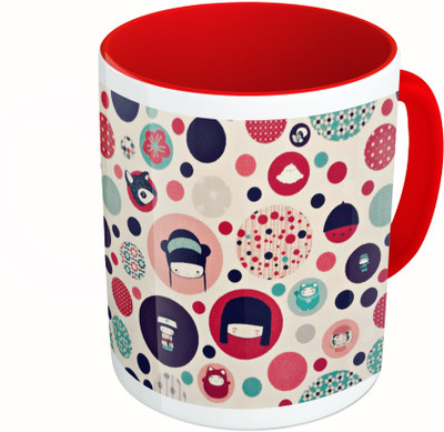 

MiiCreations Printed Two Tone Red And White Winter Pattern Ceramic Mug(325 ml)