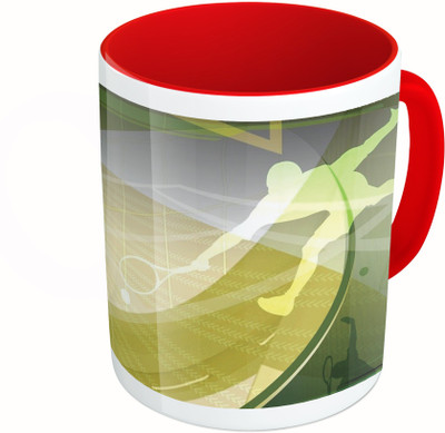 

MiiCreations Printed Two Tone Red And White Tennis Vector Ceramic Mug(325 ml)