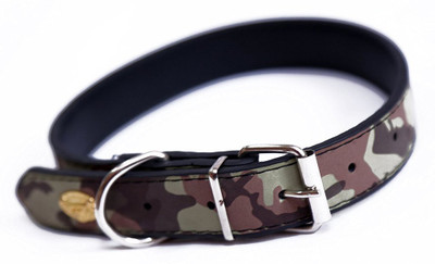

Sollar's Green Military Printed Leather Dog Everyday Collar(, Green