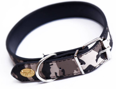 

Sollar's Black Military Printed Leather Dog Everyday Collar(, Black