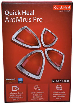 

Quick Heal Anti-virus 5 User 1 Year(CD/DVD)