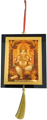 

DivyaMantra Car Decoration Rear View Mirror Hanging Accessories Ganesha Decorative Showpiece - 35 cm(Acrylic, Yellow)
