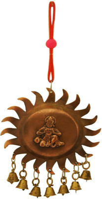 

DivyaMantra Car Decoration Rear View Mirror Hanging Accessories Vastu Hanuman with Bells Decorative Showpiece - 18 cm(Copper, Brown)