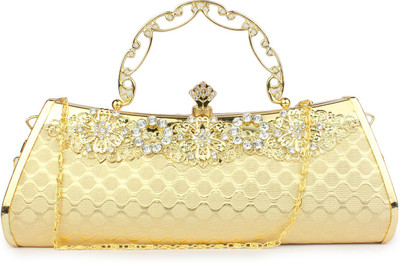 

London Design Women Casual Gold Beads Hand-held Bag
