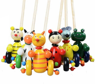 

Trinkets & More Wooden Push Along Toys | Animal and Cartoon Themes | Educational Toys for Toddlers 12+ Months(Multicolor)